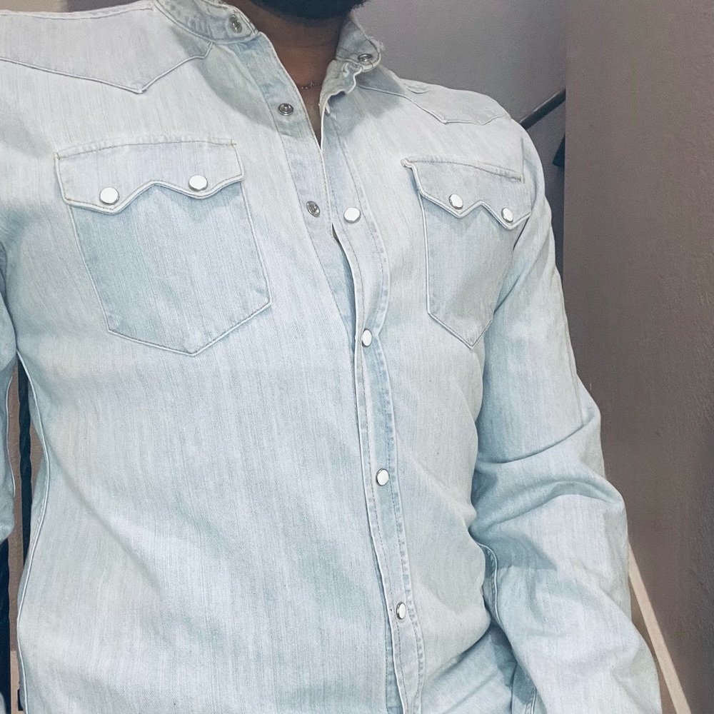 Denim button down